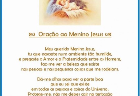 Oração de proteção para o mês de Dezembro - Menino Jesus